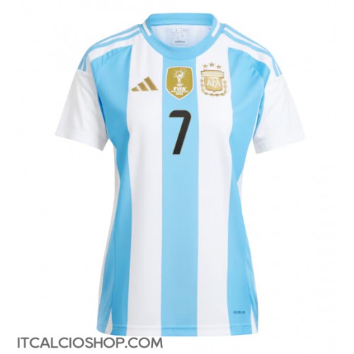 Argentina Rodrigo De Paul #7 Prima Maglia Femmina Copa America 2024 Manica Corta